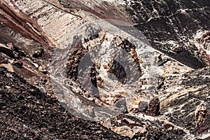 Rock Formations Inside a Volcano crater