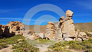 The rock formations of `Italia Perdida` in the Andean highlands of Bolivia