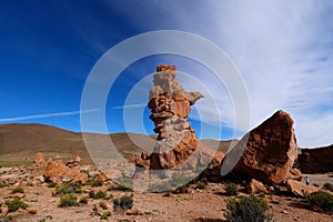 Rock formations of Italia Perdida in the Andean highlands of Bolivia.