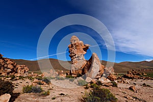 Rock formations of Italia Perdida in the Andean highlands of Bolivia.