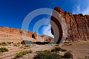 Rock formations of Italia Perdida in the Andean highlands of Bolivia.