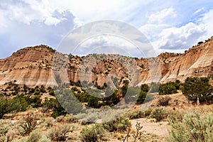 Rock formations in the Kasha Katuwe National Monument Park or Kasha-Katuwe Tent Rocks National Monument, New Mexico, USA