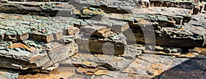 Rock formations layers. Wide background texture