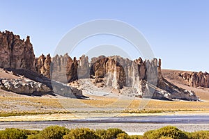 Rock formations in Los Flamencos National Reserve