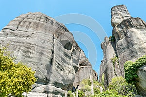 Rock formations in Meteora, Greece