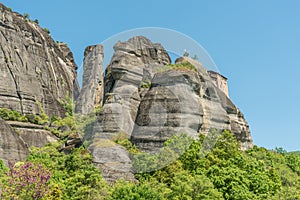 Rock formations in Meteora, Greece