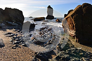 Rock formations on Monro Beach New Zealand