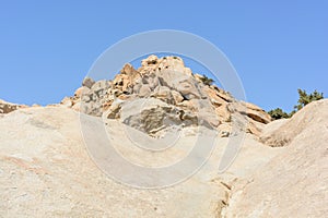 Rock formations in Naxos near Mikri vigla beach