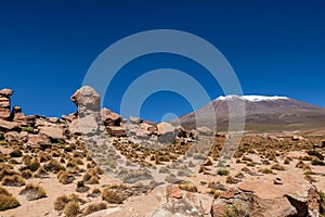 Rock formations at Salar de Uyuni, Bolivia