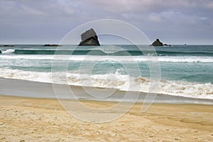 Rock formations at Sandfly Bay, Otago Peninsula, New Zealand