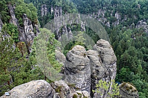 Rock formations in Saxon Switzerland national park, Saxony, Germany
