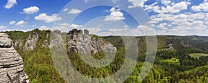 Rock formations in the Saxon Switzerland region in Germany photo