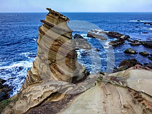 Rock formations on seacoast