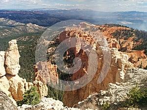Rock formations with smoke at Bryce Canyon National Park
