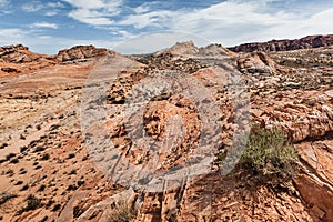Rock formations in stone desert at Valley of Fire State Park, landscape in USA