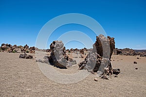 rock formations in the Teide desert, Tenerife. Islas Canarias, Spain. Tourism tenerife photo