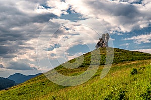 Rock formations on the top of the hill