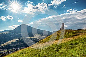 Rock formations on the top of the hill in region Liptov, Slovakia