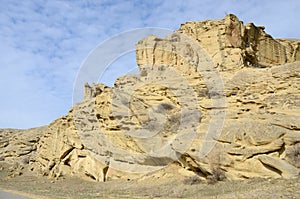 Rock formations at Uplistsikhe cave town,Georgia