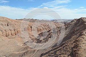 Rock formations in the Valle de la Luna. San Pedro de Atacama, Chile