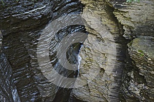 Rock forms in the gorge create abstract scenery at Watkins Glen, NY State Park