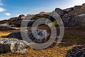 Rock fragments on mountain slope