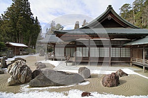 Rock garden of Kongobuji temple in Koya photo