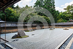 Rock garden at Ryoanji Temple in Kyoto, Japan