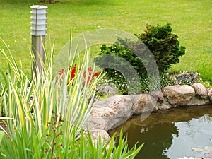 Rock garden with solar lamp