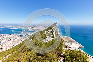 The Rock Gibraltar Mediterranean Sea nature travel traveling town overview