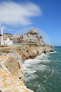 Rock of Gibraltar and Mosque from Europa Point