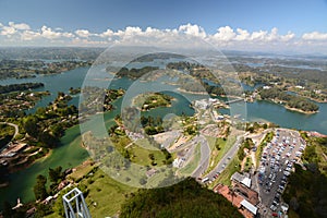 Panorama from El Penol, the rock of Guatape. Antioquia department. Colombia photo
