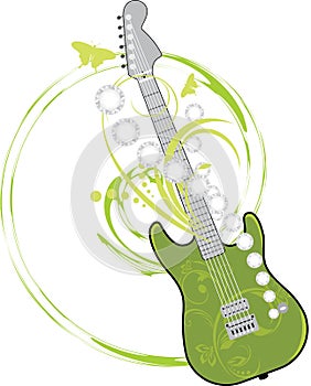Rock guitar isolated on the white