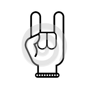Rock Hand icon vector set. rock and roll illustration sign collection. rock concert symbol or logo.