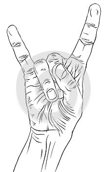 Rock on hand sign, rock n roll, hard rock, heavy metal, music, d