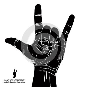 Rock on hand sign, rock n roll, hard rock, heavy metal, music, d