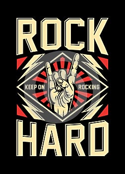 Rock On Hand Sign Vector Illustration