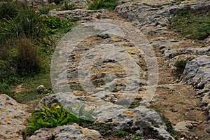 These rock hewn lines in Malta photo