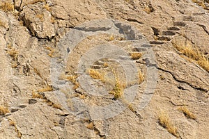 Rock-hewn steps at Taq-e Bostan in Kermanshah, Ir photo