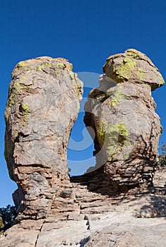 Rock Hoodoos in Chiricahua National Monument Arizona in winter