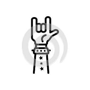 Black line icon for Rock, cliff and reef photo