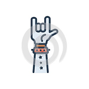 Color illustration icon for Rock, cliff and reef photo