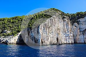Rock in Ionian Sea in Greece
