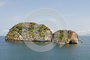 Rock islands in ocean