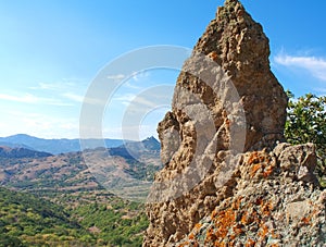 Rock in the Karadag mountain National park, Crimea