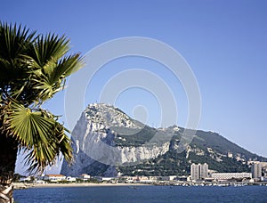 The Rock from La Linea in Spain, Gibraltar, Europe photo