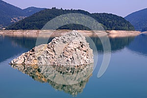 Rock in the lake Zaovine photo