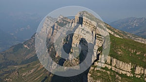 Rock layers in the Churfirsten mountain range