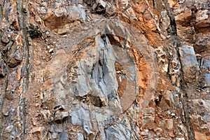 Rock layers - a colorful formations of rocks stacked over the hundreds of years. Interesting background with fascinating texture