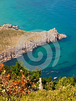 Rock ledge next to Laida beach, Urdaibai